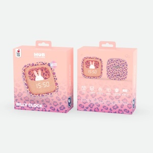 Ceas deșteptator cu lampă integrată Billy - Pink Leopard - Img 4
