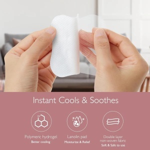 Comprese din hidrogel cu lanolină calmantă pentru mameloane, efect răcoritor instantaneu, 6 bucăți - Img 4