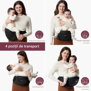 Hip Seat ergonomic cu pernă pentru șold și suport lombar pentru părinți – până la 20 kg - Img 4