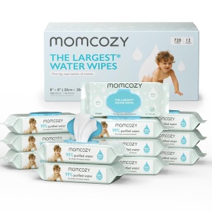 Pachet 12 buc x 60 șervețele umede pe bază apă, hipoalergenice, fără parfum, extra large - 720 buc