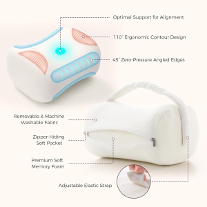 Pernă ergonomică pentru genunchi din spumă cu memorie, cu curea reglabilă - Img 5