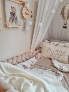 Protecție laterală impletită pentru pătuț Velvet - Beige 300 cm - Img 5