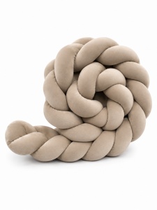 Protecție laterală impletită pentru pătuț Velvet - Beige 300 cm