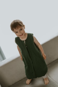 Sac de dormit muselină/bumbac cu 2 fețe cu picioare 1 TOG – 3-4 ani Rose - Img 4