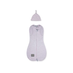 Săculeț Swaddle pentru infașat, din bumbac + căciulița – Second step Roz