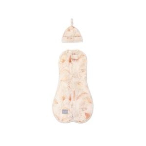 Săculeț Swaddle pentru infășat nou născut din bumbac + căciulița – First Step Boho Sand