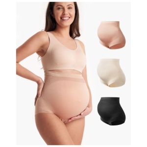 Set 3 chiloți pentru gravide Soft – super comozi, talie înaltă cu suport abdominal, XL