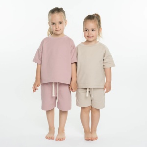 Set oversize din bumbac - roz - Img 2