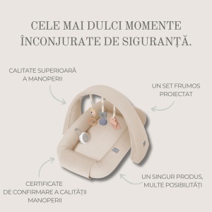 Baby Nest modular cu arcadă de jucării 3 in 1 – Gri - Img 6