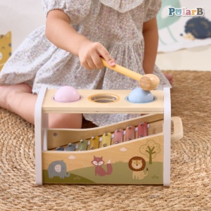 Banc de lovit cu Xilofon Montessori 3 in 1, Viga - Img 2