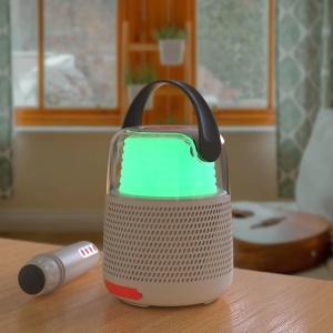 Boxă bluetooth și set Karaoke - Gri - Img 5