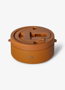 Caserolă termoizolantă cu 2 compartimente, caramel, 400ml - Img 5