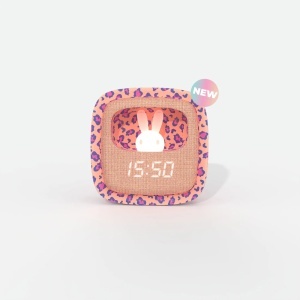 Ceas deșteptator cu lampă integrată Billy - Pink Leopard