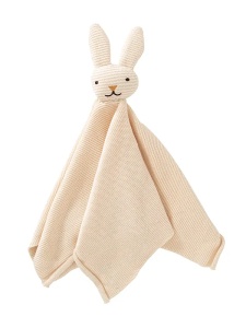 Jucărie doudou Iepurașul drăgăstos, din bumbac organic