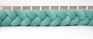 Protecție laterală impletită pentru pătuț Velvet - Dirty Mint 200 cm - Img 6