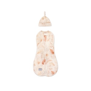 Săculeț Swaddle pentru infașat, din bumbac + căciulița – Second step Boho Sand