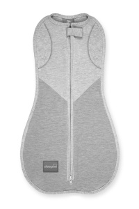 Săculeț Swaddle pentru infașat, din bumbac + căciulița – Second step GRI inchis /deschis