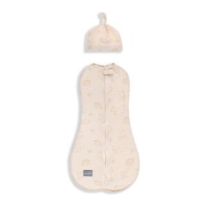 Săculeț Swaddle pentru infășat nou născut din bumbac + căciulița – First Step Cream