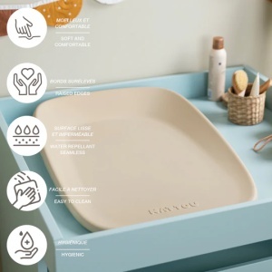 Saltea pentru schimbat, impermeabilă din spumă, Taupe- 70×50 cm - Img 4