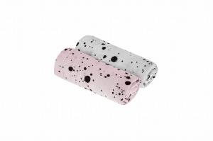 Set 2 museline din bambus- Gri/Roz 75×75 cm