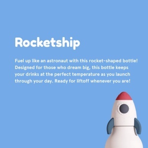 Sticlă termos din oțel inoxidabil Bestie - Rocketship - Img 2