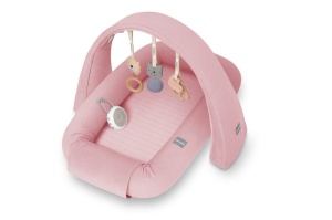 Baby Nest 4 în 1 cu arcadă de jucării și aparat de sunete - Pink