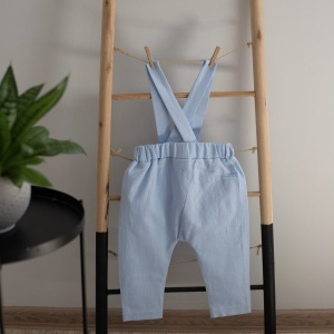 Costum botez baieți albastru vestă cu pantaloni - Img 3