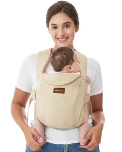 Marsupiu ergonomic pentru nou-născuți WeeSnug, 0–6 luni - 3- 11 kg Bej