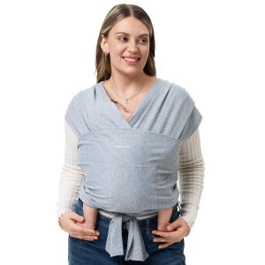 Marsupiu Wrap Sling cu suport ergonomic pentru spate 3.5–22 kg – Gri