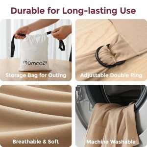 Marsupiu Wrap Sling cu suport ergonomic pentru spate 3.5–22 kg – Light Brown - Img 3