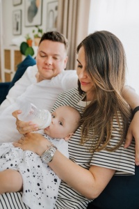 Set 2 museline din bambus- Gri/Roz 75×75 cm - Img 2