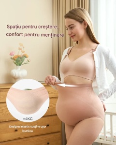 Set 3 chiloți pentru gravide Soft – super comozi, talie înaltă cu suport abdominal, XL - Img 5