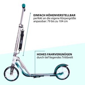 Trotinetă HUDORA BigWheel® 205 - turquoise - Img 4
