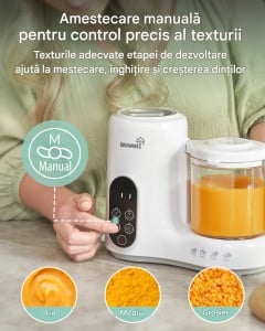 Aparat de gătit pentru prepararea hranei bebelușilor – gătire la abur, mixare și sterilizare, fără BPA - Img 2