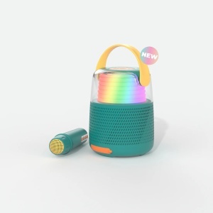 Boxă bluetooth și set Karaoke - Bleu