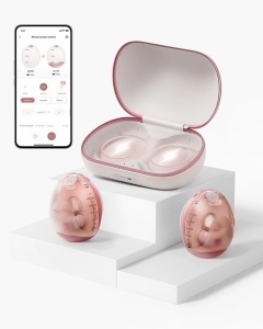 Pompă de sân portabilă dublă- Air1 Ultra-Slim cu carcasă de incărcare Wireless
