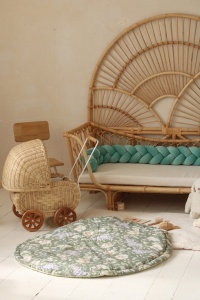 Protecție laterală impletită pentru pătuț Velvet - Dirty Mint 200 cm - Img 5