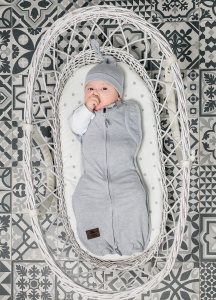 Săculeț Swaddle pentru infașat, din bumbac + căciulița – Second step bej - Img 3