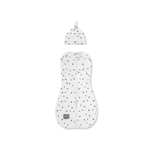 Săculeț Swaddle pentru infașat, din bumbac + căciulița – Second step Dots