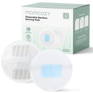 Tampoane pentru sân din bambus, ultra-absorbante, anti-scurgeri, 3D, 80 buc