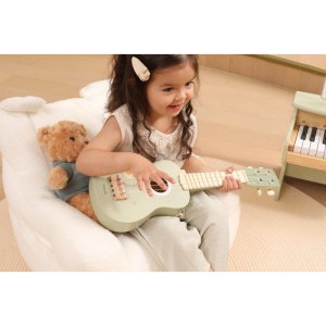 Ukulele verde din lemn pentru copii, jucărie muzicală Montessori - Img 2