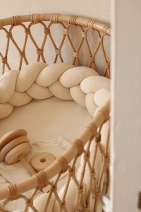 Baby Nest 2 în 1 din catifea, cu saltea și protecție - Cream - Img 2