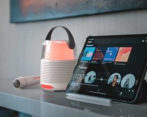 Boxă bluetooth și set Karaoke - Gri - Img 6