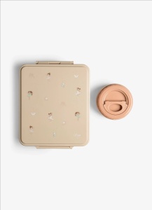 Caserolă prânz Mare cu 4 compartimente design Balerină + 1 borcan termoizolant