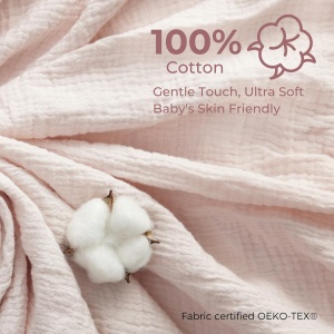 Doudou elefant roz din muselină 100% bumbac – jucărie de atașament pentru bebeluși - Img 3