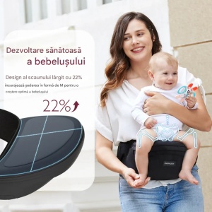 Hip Seat ergonomic cu pernă pentru șold și suport lombar pentru părinți – până la 20 kg - Img 2