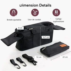 Organizator universal pentru bara de cărucior – MOMCOZY - Img 4