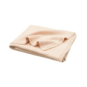 Pătură împletită, din bumbac organic - Dusty pink