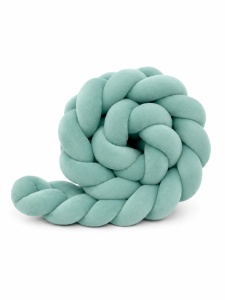 Protecție laterală impletită pentru pătuț Velvet - Dirty Mint 200 cm