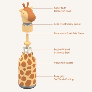 Sticlă termos din oțel inoxidabil Bestie - Giraffe - Img 4